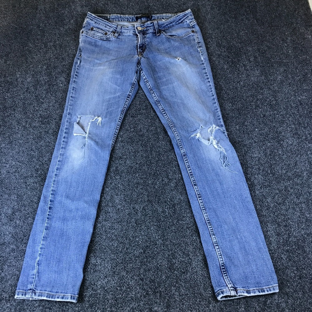 Levi's 524 Too Super Low Jeans Womens‎ 30x30 Blue Denim Double Stitch 5-Pockets